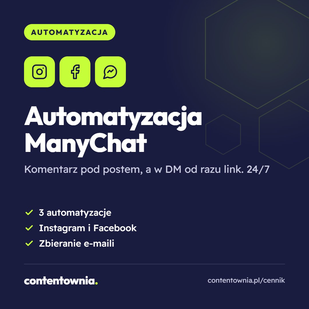 Automatyzacja ManyChat – usługa Contentownia