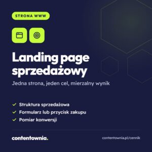 Landing page sprzedażowy – usługa Contentownia