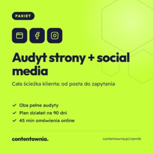 Audyt strony + social media – usługa Contentownia