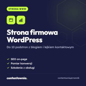 Strona firmowa WordPress – usługa Contentownia