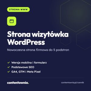 Strona wizytówka WordPress – usługa Contentownia